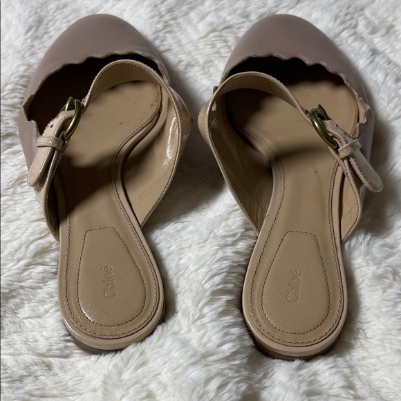 Chloé Lauren Scalloped Leather Mary Jane Mules - Picture 5 of 8